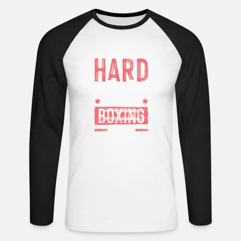 boxen boxhandschuhe - Unisex Baseballshirt langarm - Weiß/Schwarz