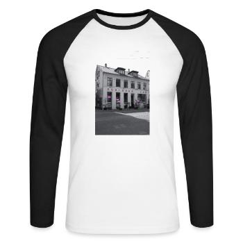 Kopenhagen - Unisex Baseballshirt langarm - Weiß/Schwarz - Vorne - Nik (191cm)