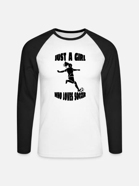 Fußballdesign Fußballmannschaft Fußballspieler - Unisex Baseballshirt langarm - Weiß/Schwarz