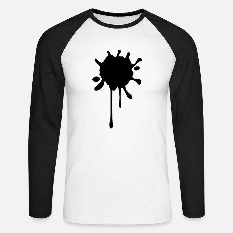 Fleck - Unisex Baseballshirt langarm - Weiß/Schwarz