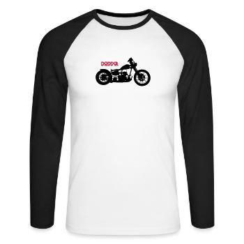Bobber - Unisex Baseballshirt langarm - Weiß/Schwarz - Vorne - Nik (191cm)