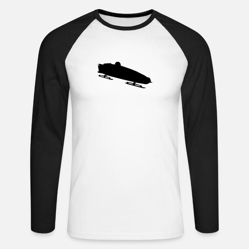 Bobfahrer - Unisex Baseballshirt langarm - Weiß/Schwarz