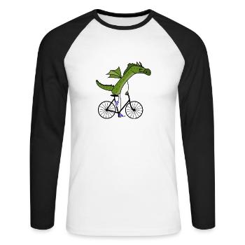 sporty dragon - Unisex Long Sleeve Baseball T-Shirt - white/black - Front - Nik (191cm)