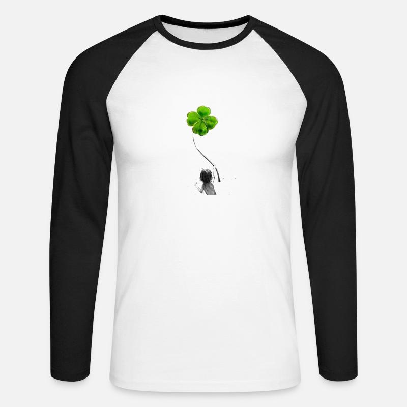 Klee Geschenkidee - Unisex Baseballshirt langarm - Weiß/Schwarz