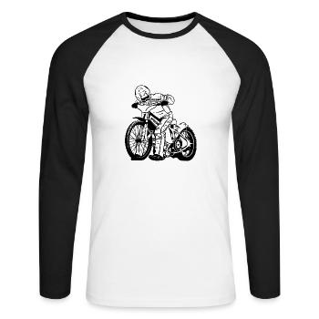 Speedway - T-shirt baseball manches longues Homme - blanc/noir - Devant - Nik (191cm)