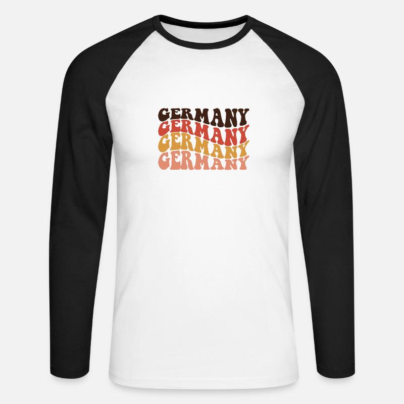 Germany Retro Text Layers - Unisex Baseballshirt langarm - Weiß/Schwarz
