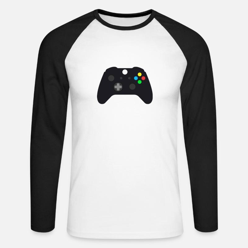 Game-Controller - Unisex Baseballshirt langarm - Weiß/Schwarz