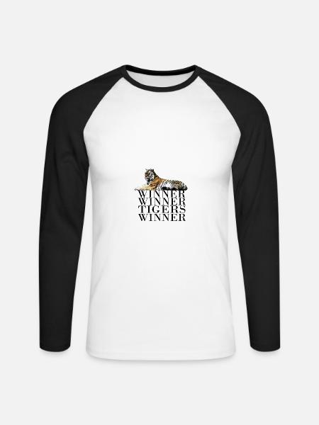Winner Winner Tigers Winner - Unisex Baseballshirt langarm - Weiß/Schwarz