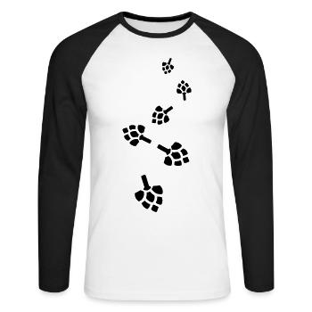 Beer hops icon - Unisex Long Sleeve Baseball T-Shirt - white/black - Front - Nik (191cm)