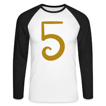 5 - Unisex Long Sleeve Baseball T-Shirt - white/black - Front - Nik (191cm)