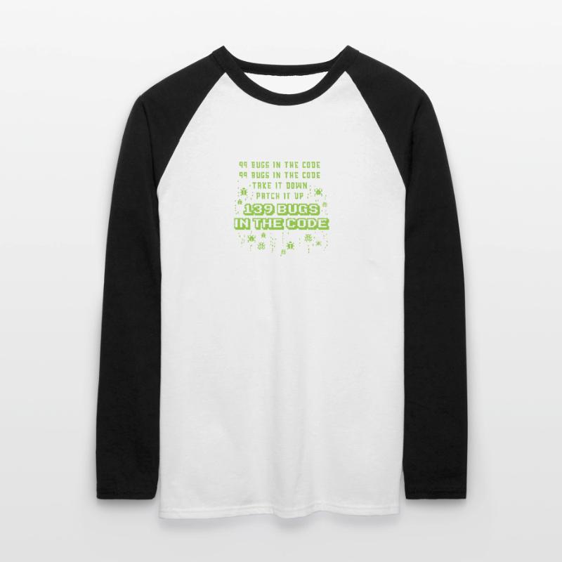 99 Bugs In The Code Programmer Source Coding Desig Unisex Long Sleeve Baseball T-Shirt