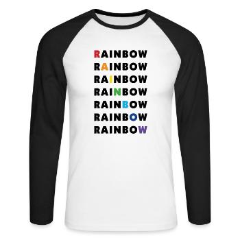 rainbow - Unisex Long Sleeve Baseball T-Shirt - white/black - Front - Nik (191cm)