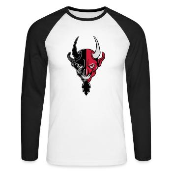 Devil evil dangerous cool - Unisex Long Sleeve Baseball T-Shirt - white/black - Front - Nik (191cm)