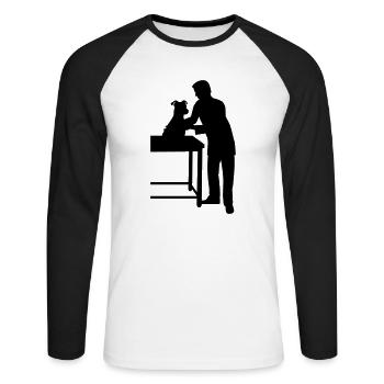 Veterinarian - Unisex Long Sleeve Baseball T-Shirt - white/black - Front - Nik (191cm)
