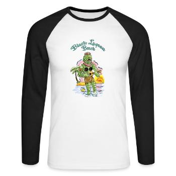 vahinedulagoon - T-shirt baseball manches longues Homme - blanc/noir - Devant - Nik (191cm)