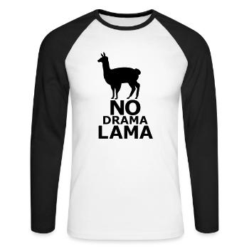 lama - T-shirt baseball manches longues Homme - blanc/noir - Devant - Nik (191cm)