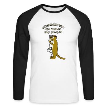 Nerdmännchen wollen nur spielen - Unisex Baseballshirt langarm - Weiß/Schwarz - Vorne - Nik (191cm)