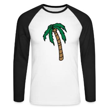 Palme suspendu Design - T-shirt baseball manches longues Homme - blanc/noir - Devant - Nik (191cm)