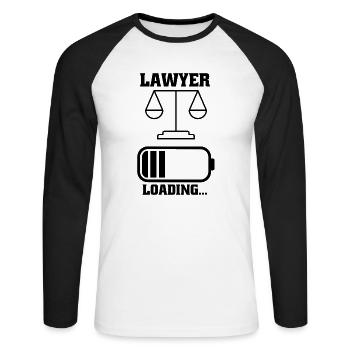 Lawyer Law Court Lawyer Studies Lawyer - Unisex Long Sleeve Baseball T-Shirt - white/black - Front - Nik (191cm)