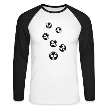 Soccer soccer - Unisex Long Sleeve Baseball T-Shirt - white/black - Front - Nik (191cm)
