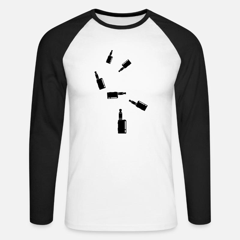 E-Zigarette Silhouette - Unisex Baseballshirt langarm - Weiß/Schwarz