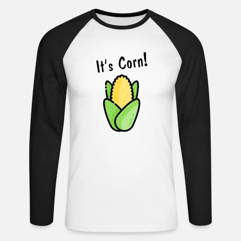 It's corn! - Unisex Baseballshirt langarm - Weiß/Schwarz