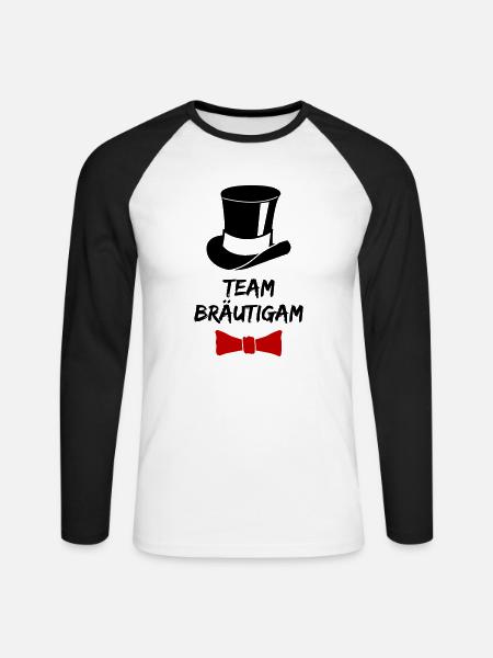 team bräutigam 02 - Unisex Baseballshirt langarm - Weiß/Schwarz