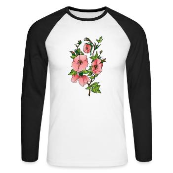 Flowers - Unisex Long Sleeve Baseball T-Shirt - white/black - Front - Nik (191cm)