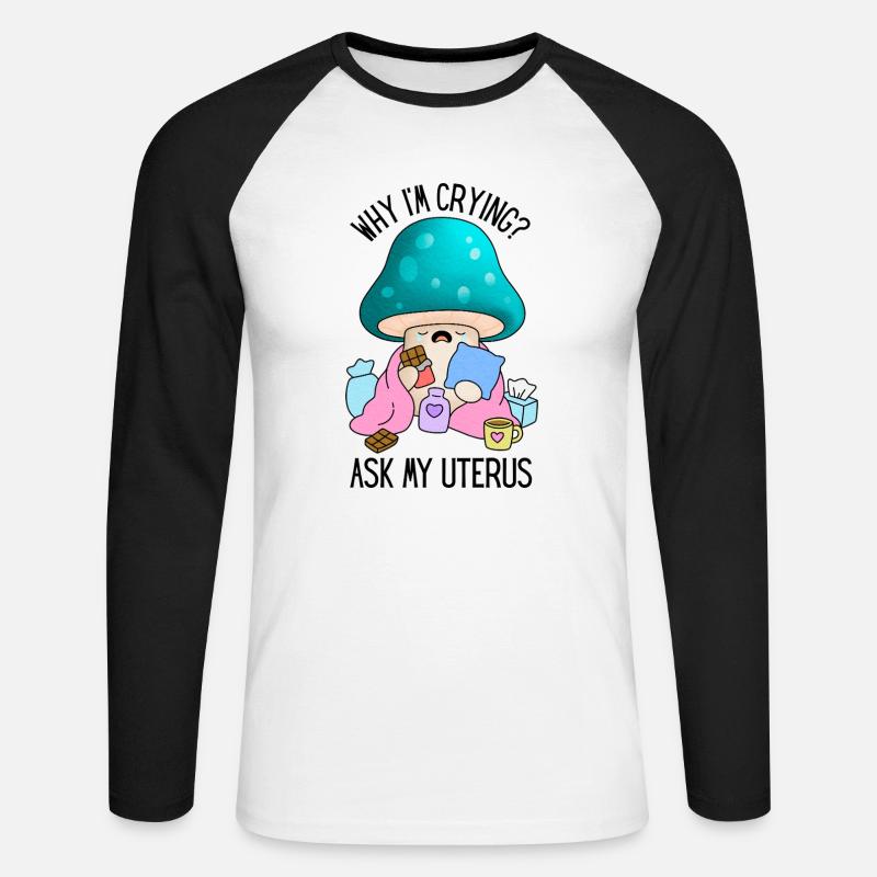 Lustiges Mädchen Problem Periode Kampf - Unisex Baseballshirt langarm - Weiß/Schwarz