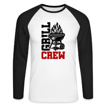 Grill Crew - Unisex Long Sleeve Baseball T-Shirt - white/black - Front - Nik (191cm)