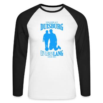 Duisburg Fußball Familie Geschenk - Unisex Baseballshirt langarm - Weiß/Schwarz - Vorne - Nik (191cm)