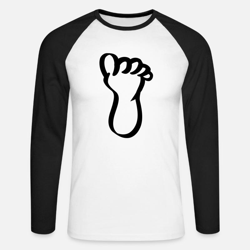 fuss - Unisex Baseballshirt langarm - Weiß/Schwarz
