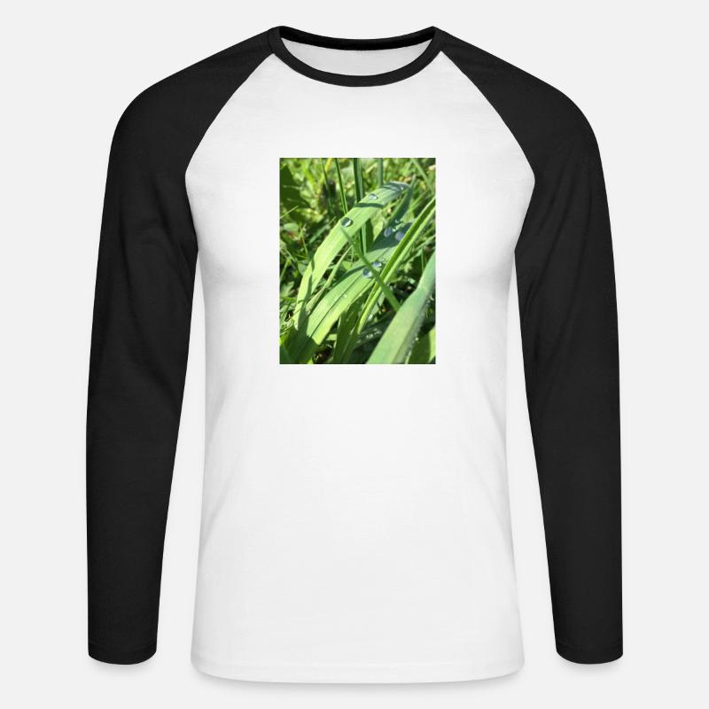 Raindrop - Unisex Baseballshirt langarm - Weiß/Schwarz