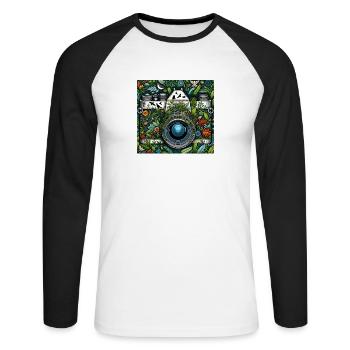 Appareil photo Nature Design - T-shirt baseball manches longues Homme - blanc/noir - Devant - Nik (191cm)