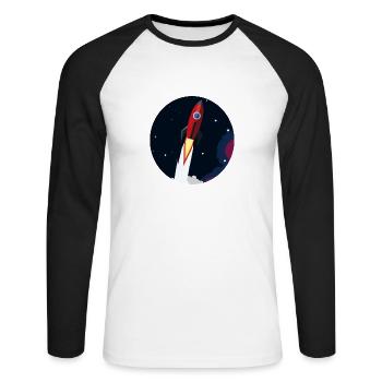 Rocket Go - T-shirt baseball manches longues Homme - blanc/noir - Devant - Nik (191cm)