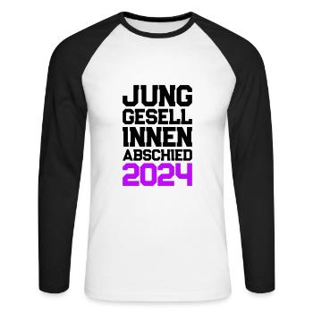 Hen Party 2024 Hen - Unisex Long Sleeve Baseball T-Shirt - white/black - Front - Nik (191cm)