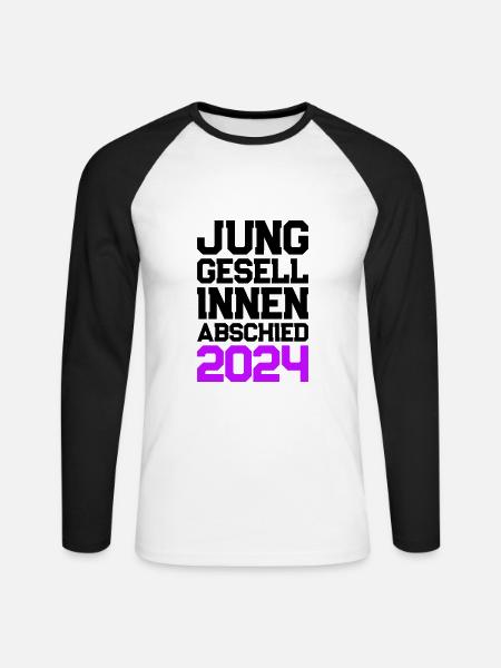 Hen Party 2024 Hen - Unisex Long Sleeve Baseball T-Shirt - white/black