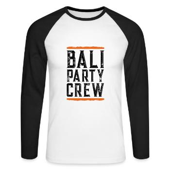 Equipe de fête à Bali - T-shirt baseball manches longues Homme - blanc/noir - Devant - Nik (191cm)