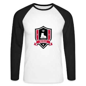 Pro Roller - Unisex Long Sleeve Baseball T-Shirt - white/black - Front - Nik (191cm)