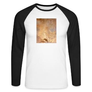 Soleil d'or - T-shirt baseball manches longues Homme - blanc/noir - Devant - Nik (191cm)