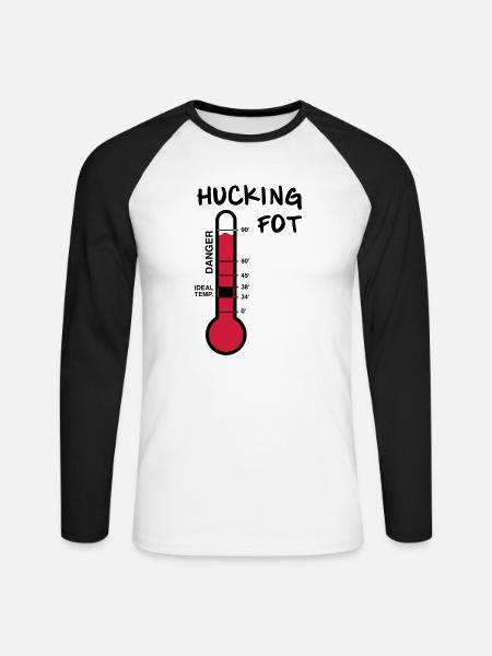 Thermometer HUCKING FOT - Unisex Baseballshirt langarm - Weiß/Schwarz