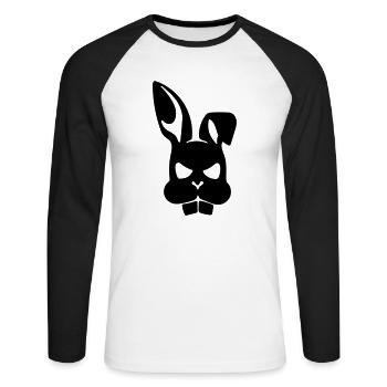 Bad rabbit - Unisex Long Sleeve Baseball T-Shirt - white/black - Front - Nik (191cm)