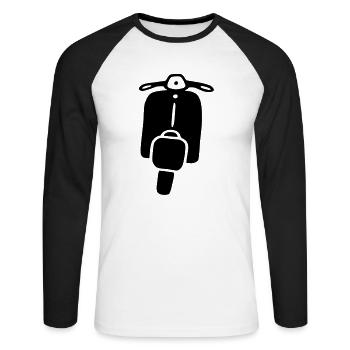 mofa - Unisex Baseballshirt langarm - Weiß/Schwarz - Vorne - Nik (191cm)