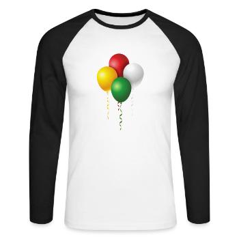 sweet balloons - Unisex Baseballshirt langarm - Weiß/Schwarz - Vorne - Nik (191cm)