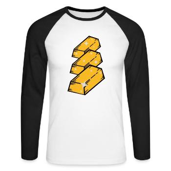 gold_po3 - T-shirt baseball manches longues Homme - blanc/noir - Devant - Nik (191cm)