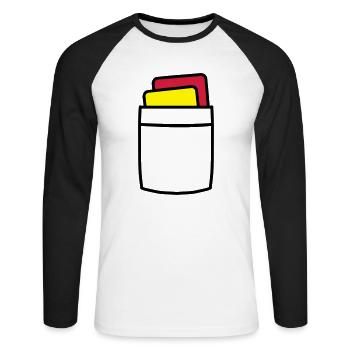 Referee - Unisex Long Sleeve Baseball T-Shirt - white/black - Front - Nik (191cm)