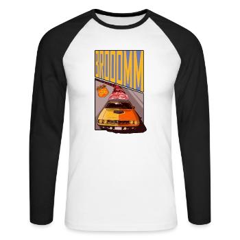 Route 666 - Unisex Long Sleeve Baseball T-Shirt - white/black - Front - Nik (191cm)