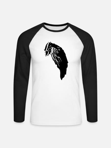 Black Crow Raabe - Unisex Long Sleeve Baseball T-Shirt - white/black