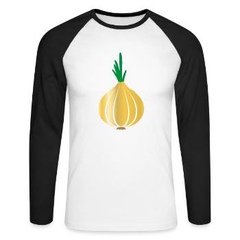 onion - Unisex Long Sleeve Baseball T-Shirt - white/black - Front - Nik (191cm)