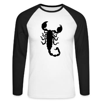 scorpion logo - Unisex Long Sleeve Baseball T-Shirt - white/black - Front - Nik (191cm)